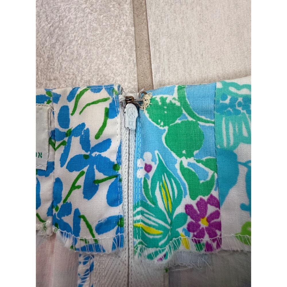 Vintage Lilly Pulitzer Patchwork Skirt Multi Color Floral Print Midi W3153-19 8 - Picture 3 of 7